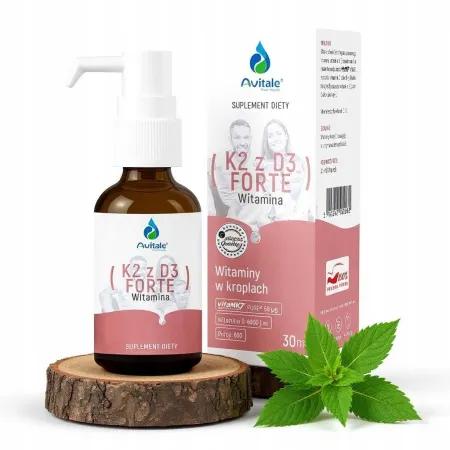 Avitale Aliness Witamina K2 MK-7 50mcg + D3 FORTE 4000 odporność 600 porcji