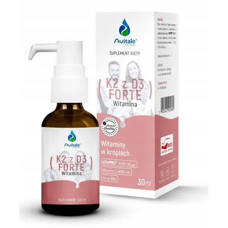 Avitale Aliness Witamina K2 MK-7 50mcg + D3 FORTE 4000 odporność 600 porcji