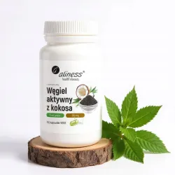Aliness Węgiel aktywny z kokosa 300 mg JELITA BEZ DODATKÓW 100kapsułek