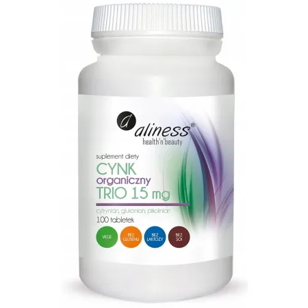 Aliness CYNK organiczny TRIO | odporność skóra włosy paznokcie wzrok 100tab