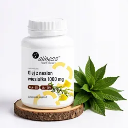 Aliness OLEJ Z NASION WIESIOŁKA 1000 mg 90 kapsułek KWASY OMEGA GLA LA