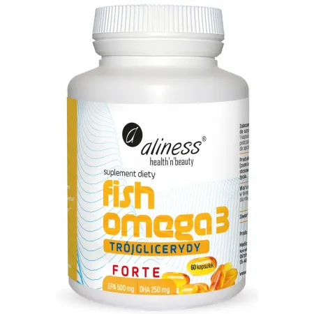 Aliness Fish Omega 3 FORTE Trójglicerydy 500/250mg ODPORNOŚĆ Serce WZROK