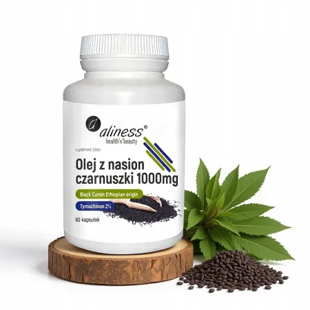 Aliness Olej z nasion czarnuszki 2% Suplement diety 500 mg 120 kapsułek