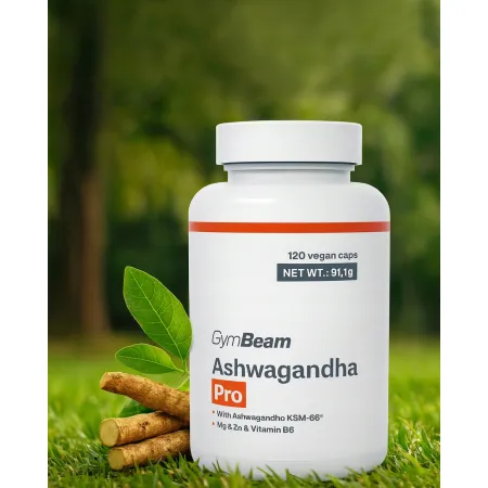 GYMBEAM Ashwagandha PRO | zdrowie psychiczne i fizyczne magnez cynk 120kaps