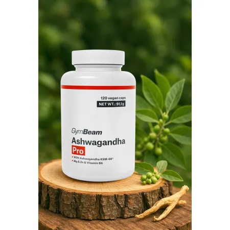 GYMBEAM Ashwagandha PRO | zdrowie psychiczne i fizyczne magnez cynk 120kaps