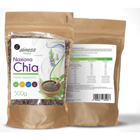 Aliness Chia nasiona 0,5 kg Układ pokarmowy i krwionośny Kwasy omega-3