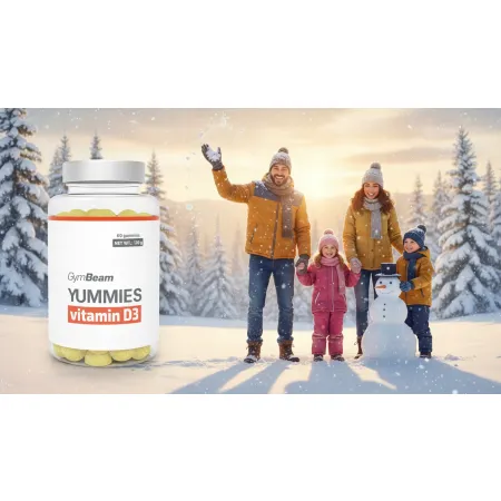 GymBeam WITAMINA D3 Yummies żelki owocowe 120g dla dzieci dorosłych