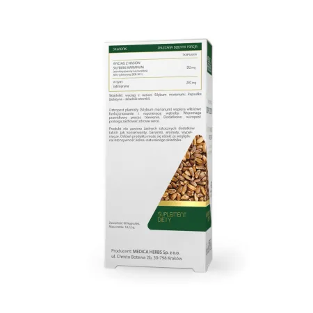 Ostropest MEDICA HERBS MILK THISTLE sylimaryna WĄTROBA TRAWIENIE 60 kaps