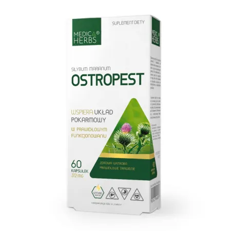 Ostropest MEDICA HERBS MILK THISTLE sylimaryna WĄTROBA TRAWIENIE 60 kaps