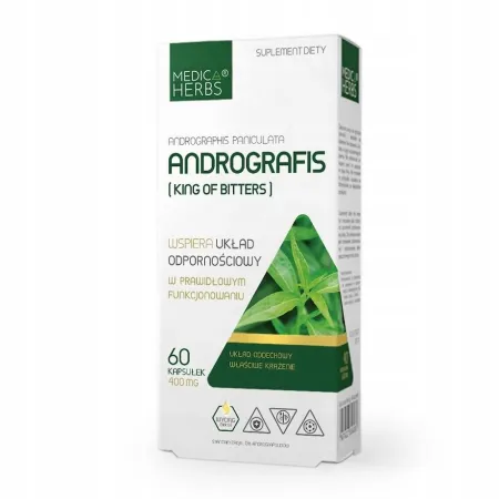 Andrografis MEDICA HERBS King of bitters Stany zapalne Trawienie Wirusy 60k