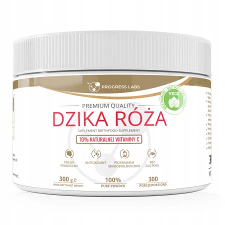 2 x Progress Labs Dzika Róża 100% ekstrakt Naturalna Witamina C 300 porcji