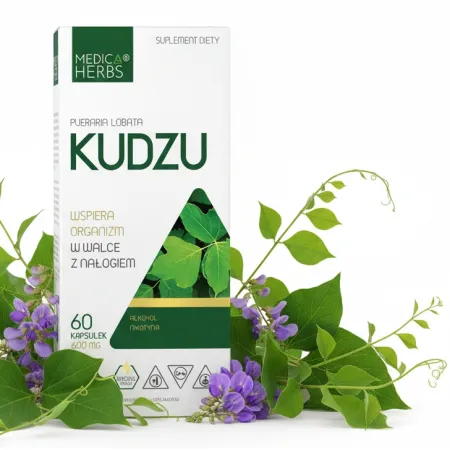 Medica Herbs KUDZU ekstrakt 600mg NAŁOGI Detoks Uzależnienie 60 kapsułek