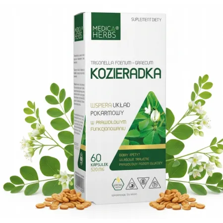 KOZIERADKA MEDICA HERBS TRAWIENIE APETYT METABOLIZM WĄTROBA 60 kapsułek