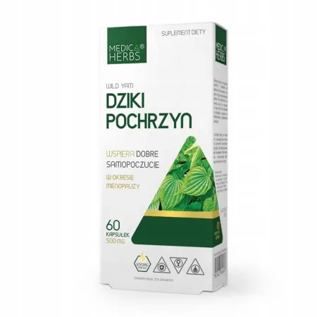 DZIKI POCHRZYN MEDICA HERBS Wild Yam MENOPAUZA 3300mg UDERZENIA GORĄCA 60k