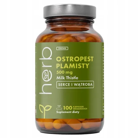 OSTROPEST PLAMISTY EKSTRAKT HERB 500mg 100vcaps MILK THISTLE WĄTROBA JELITA