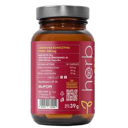 CZERWONA KONICZYNA FORTE 500mg HERB EKSTRAKT 8% RED CLOVER MENOPAUZA