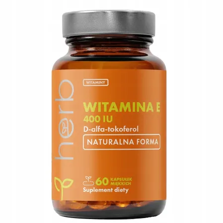 WITAMINA E 400IU HERB Vita E 60kaps 294MG SKÓRA WŁOSY ANTYOKSYDANT