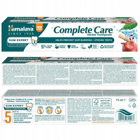 Pasta do Zębów Himalaya naturalna Complete Care Ziołowa Bez Fluoru 2x 75g