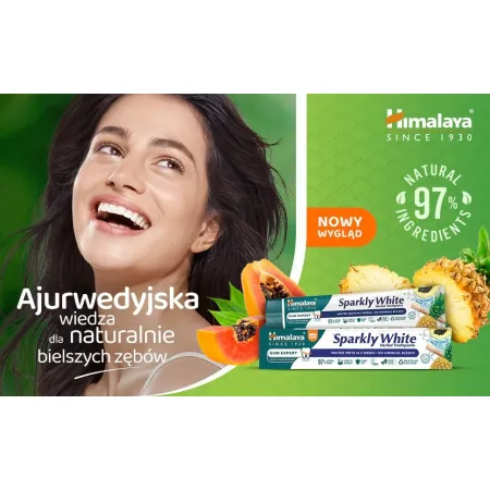 Pasta do Zębów Himalaya Sparkly White Ziołowa Wybielająca Bez Fluoru 2x 75g