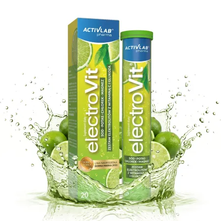 ELEKTROLITY ACTIVLAB Electrovit musujące NAWODNIENIE MAGNEZ limonka 20 tab