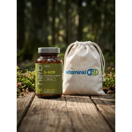 HERB 5-HTP Serotonina dobry nastrój ZASYPIANIE kontrola apetytu 60kaps.
