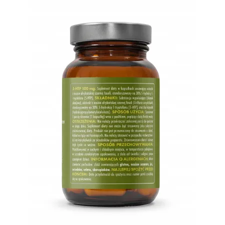 HERB 5-HTP Serotonina dobry nastrój ZASYPIANIE kontrola apetytu 60kaps.