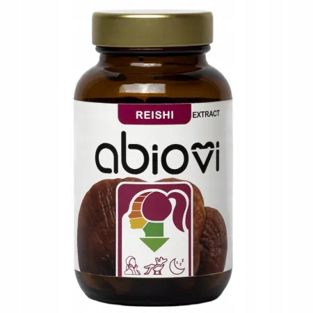 ABIOVI Reishi 18:1 Lakownica żółtawa GRZYB KRÓLÓW STRES sen ODPORNOŚĆ 60k