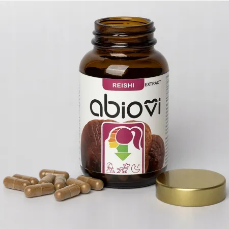 ABIOVI Reishi 18:1 Lakownica żółtawa GRZYB KRÓLÓW STRES sen ODPORNOŚĆ 60k