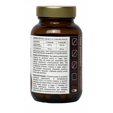 ABIOVI SHIITAKE Twardnik japoński 12:1 STRES odporność ANTI-AGING 60k