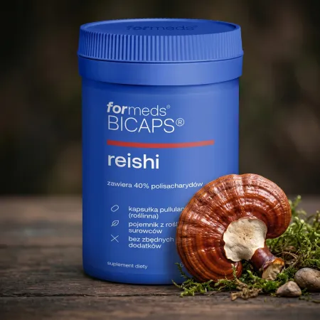 FORMEDS BICAPS Reishi Lakownica Żółtawa STRES odporność SEN grzyb królów 60