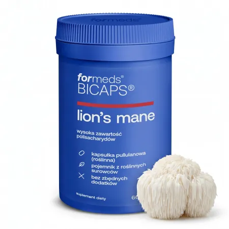 FORMEDS BICAPS Lion's Mane soplówka jeżowata wspiera PAMIĘĆ mózg 60k