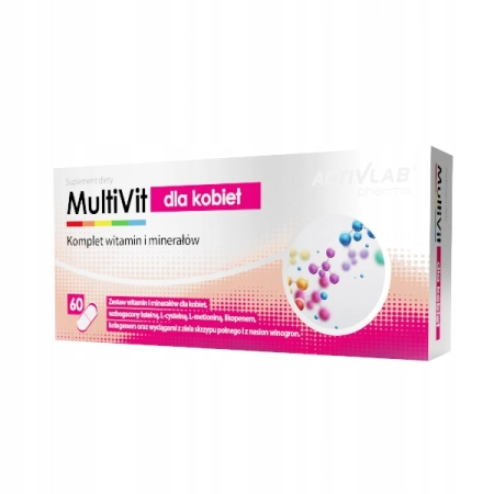 MULTIWITAMINY witaminy minerały DLA KOBIET Activlab Multivit 60 kaps.