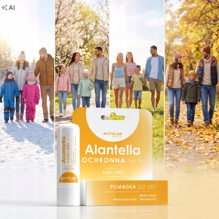 Pomadka Ochronna do ust ACTIVLAB Alantella SPF 30 na Zimę Wiatr - Arbuz