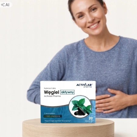 Węgiel aktywny Activlab Pharma Trawienie Uczucie Pełności 20 kapsułek