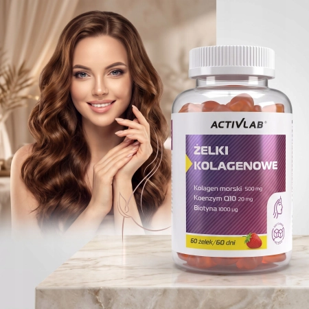 ACTIVLAB ŻELKI KOLAGENOWE 60szt KOLAGEN RYBI KOENZYM BIOTYNA