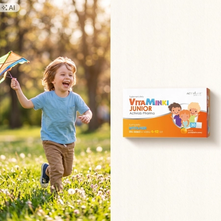 VitaMinki JUNIOR Activlab Pharma 30 saszetek POMARAŃCZA witaminy dla dzieci