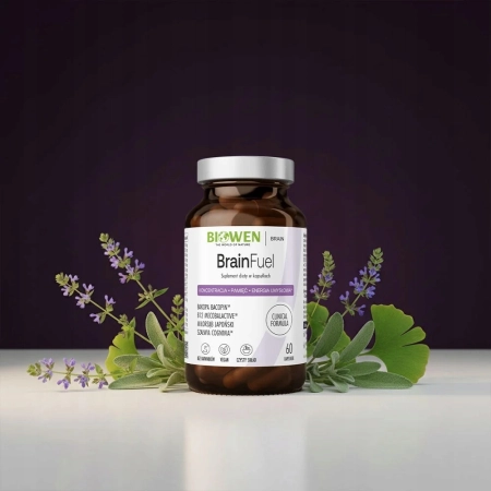 BIOWEN BrainFuel PAMIĘĆ KONCENTRACJA B12 Guduchi BAKOPA Miłorząb 60 kaps