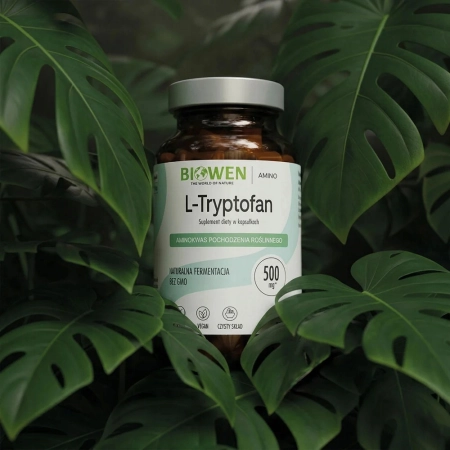 Biowen L-Tryptofan 500mg x 100 kaps. SEN SAMOPOCZUCIE UKŁAD NERWOWY