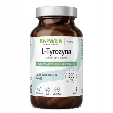 BIOWEN L-TYROZYNA 500 mg 100 kaps PAMIĘĆ KONCENTRACJA STRES Tarczyca