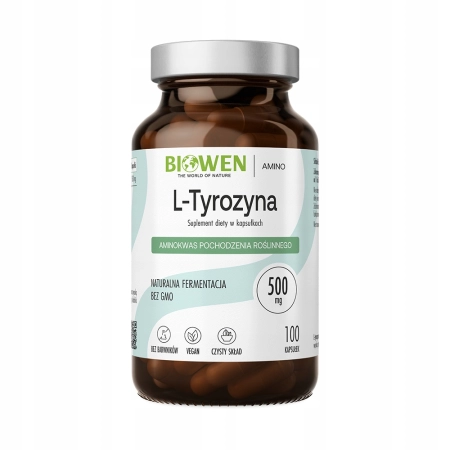 BIOWEN L-TYROZYNA 500 mg 100 kaps PAMIĘĆ KONCENTRACJA STRES Tarczyca