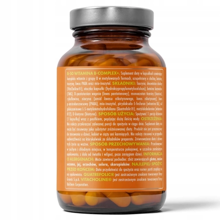 HERB B-50 COMPLEX+ TMG METYLOKOBALAMINA witaminy B1 B2 B3 B5 B6 B12