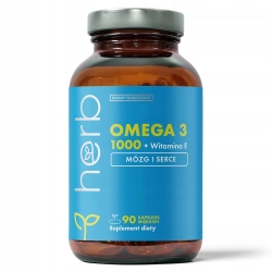 HERB OMEGA 3 1000 + wit. E serce MÓZG stres oksydacyjny KWASY OMEGA 90kap