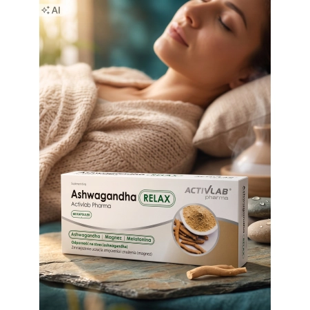 ACTIVLAB ASHWAGANDHA RELAX MELATONINA MAGNEZ NA STRES SEN ZASYPIANIE 60kaps