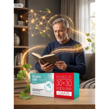 Activlab Pharma BILOBA EXTRA Miłorząb japoński magnez wit. B PAMIĘĆ MÓZG