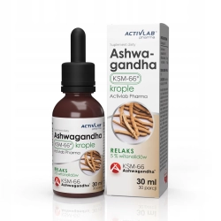 Activlab Pharma ASHWAGANDHA KSM-66 w kroplach relaks dobre samopoczucie